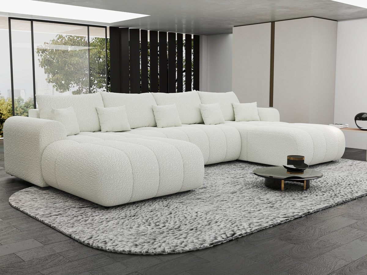 Colțar extensibil dumonde Milano U Jaguar Ivory 365x190 cm – vedere 5