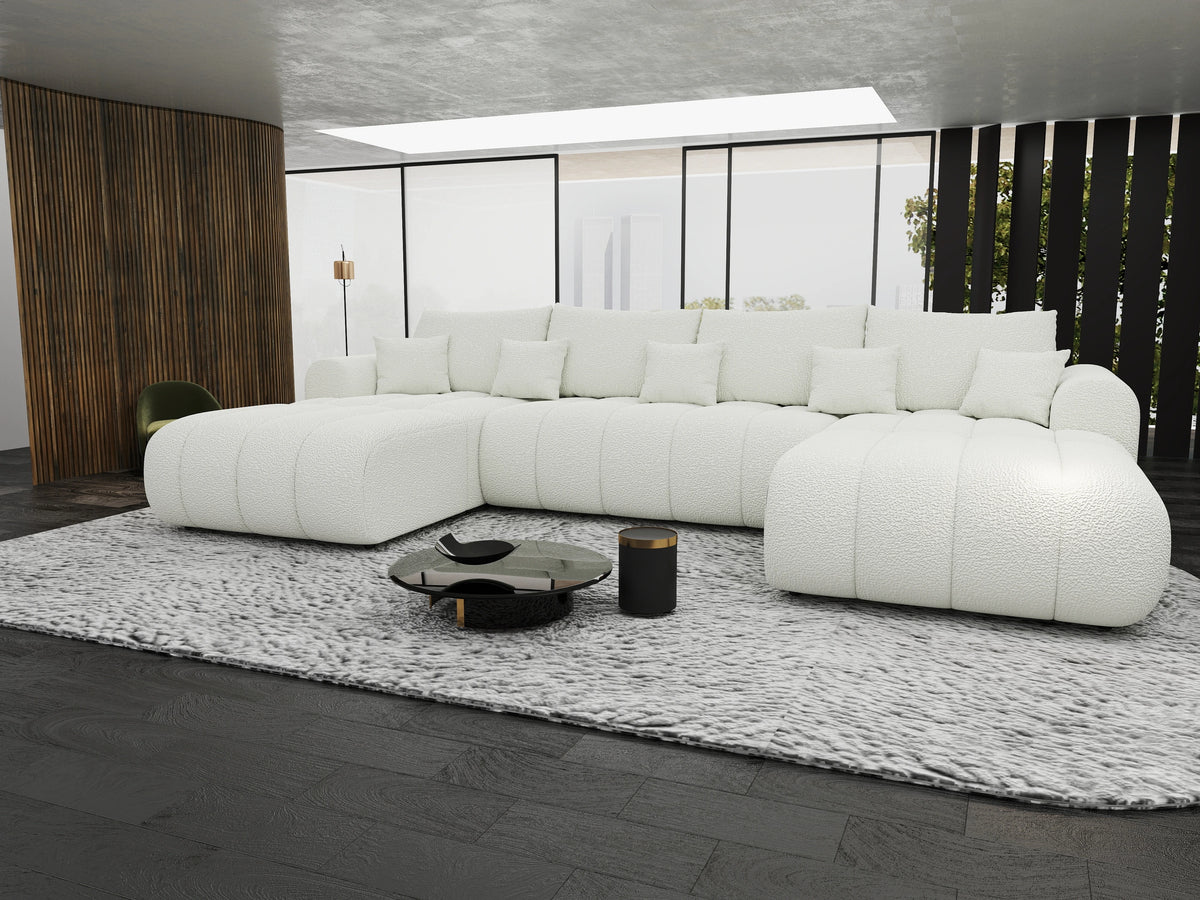 Colțar extensibil dumonde Milano U Jaguar Ivory 365x190 cm – vedere 6