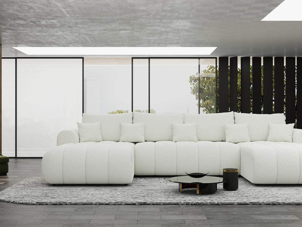Colțar extensibil dumonde Milano U Jaguar Ivory 365x190 cm – vedere 8