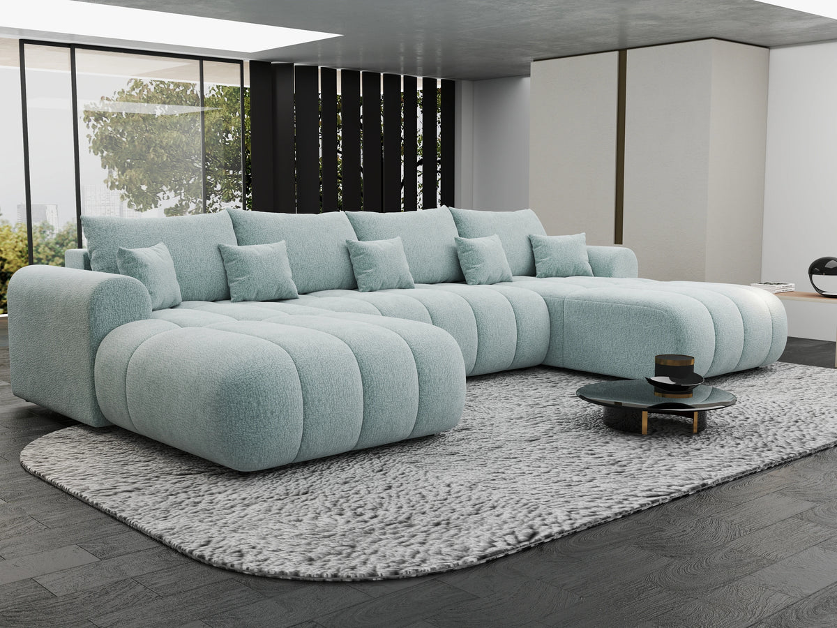 Colțar extensibil dumonde Milano U Jaguar Verde Mint 365x190 cm – vedere 5