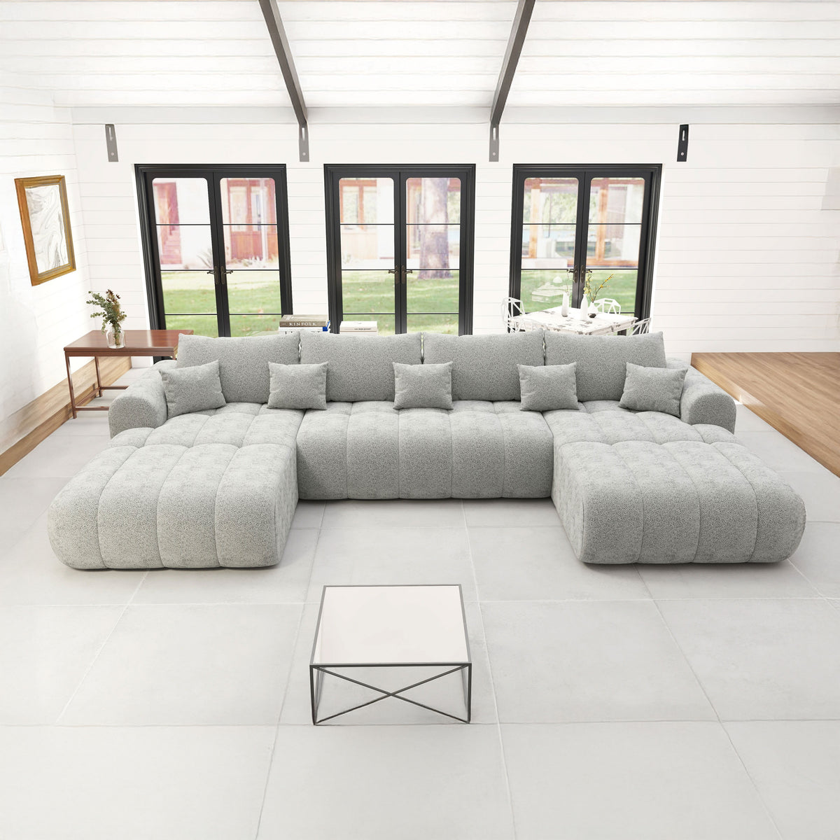 Colțar extensibil dumonde Milano U Quelle Gri 365x190 cm – imagine principală