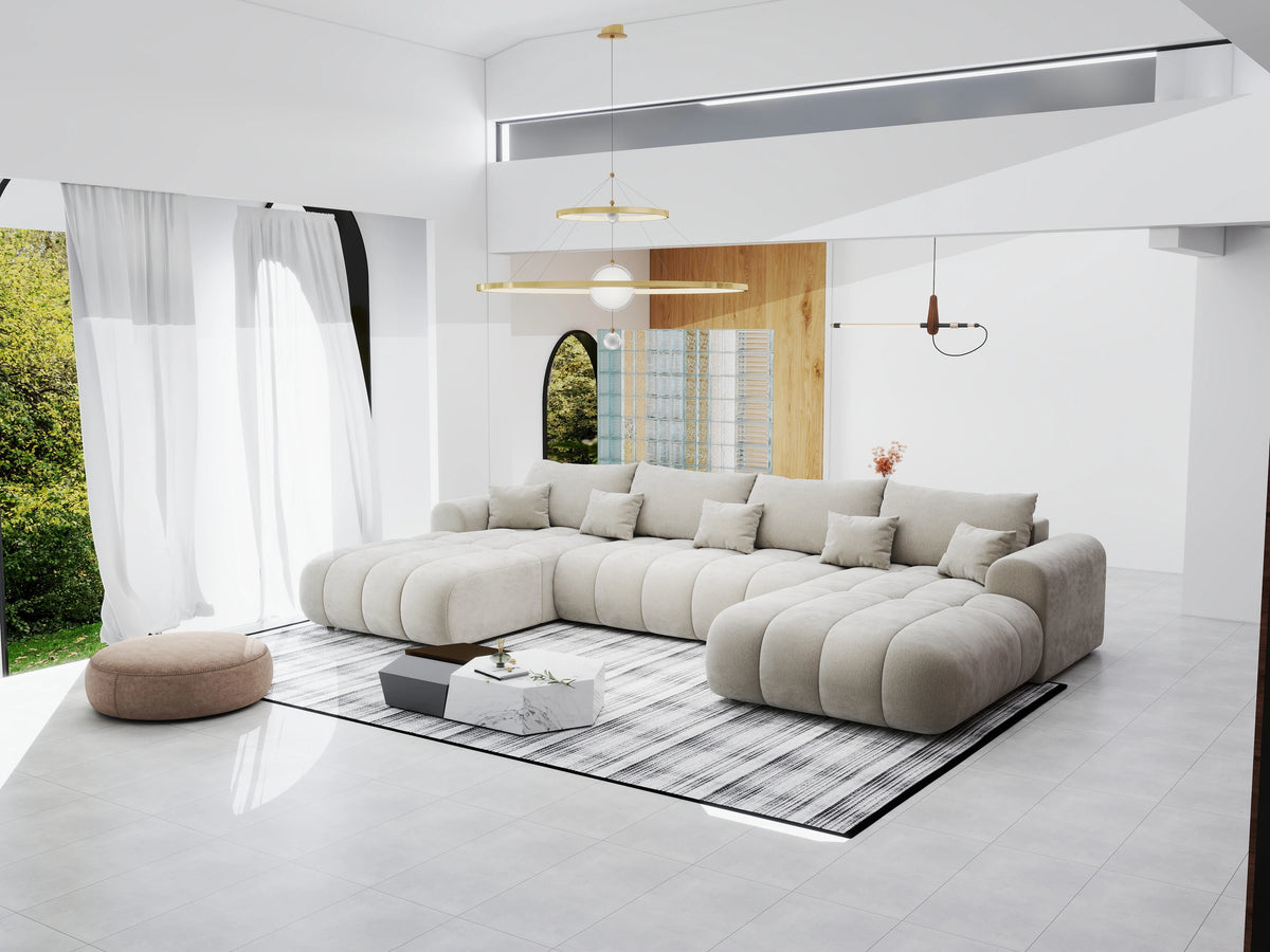 Colțar extensibil dumonde Milano U Vibe Bej 365x190 cm – vedere 7