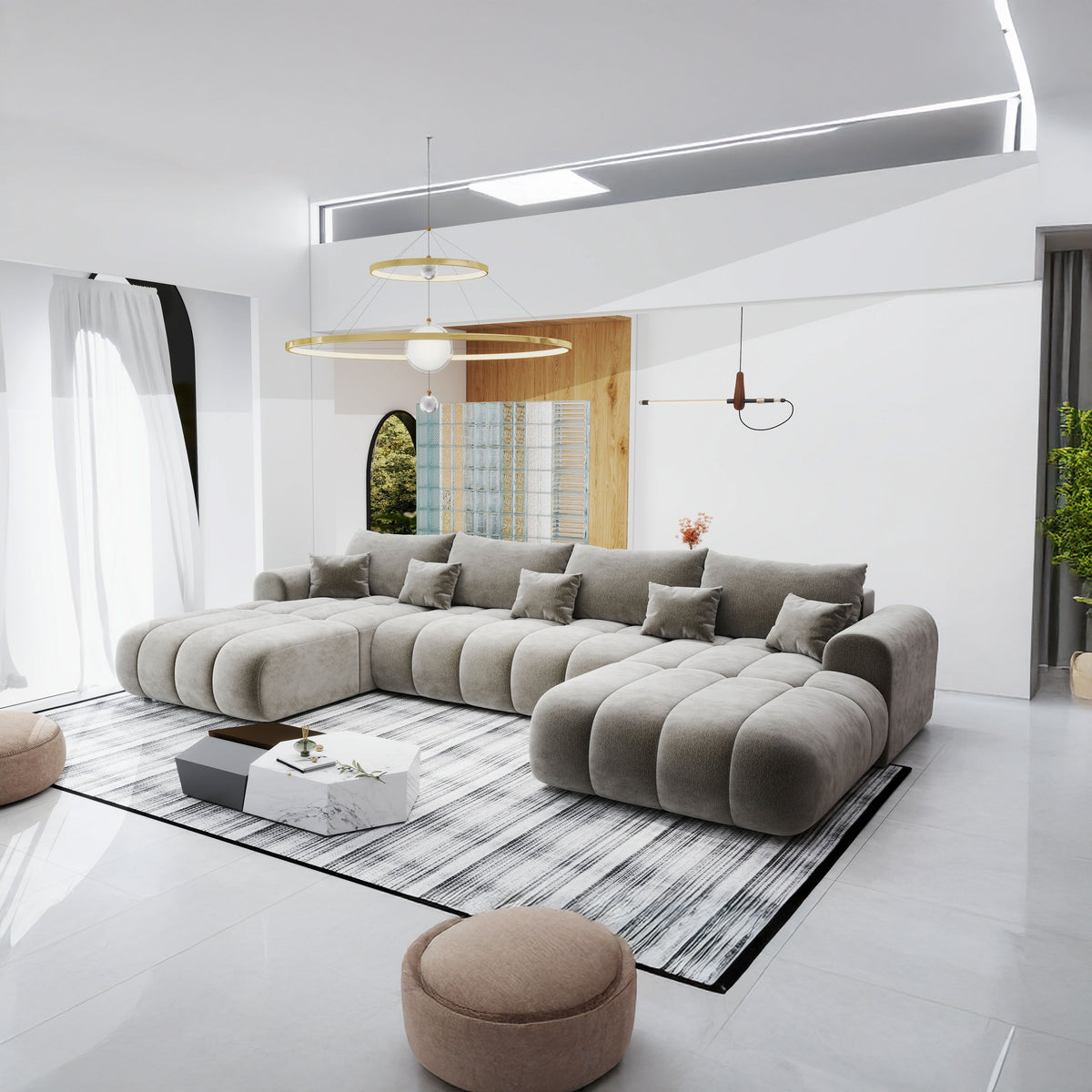 Colțar extensibil dumonde Milano U Vibe Maro 365x190 cm – imagine principală