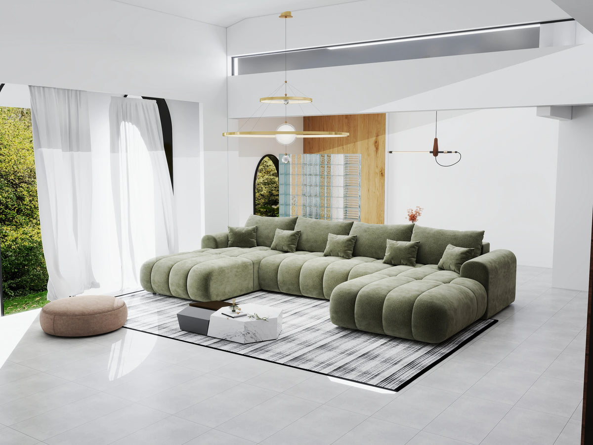 Colțar extensibil dumonde Milano U Vibe Olive 365x190 cm – vedere 6