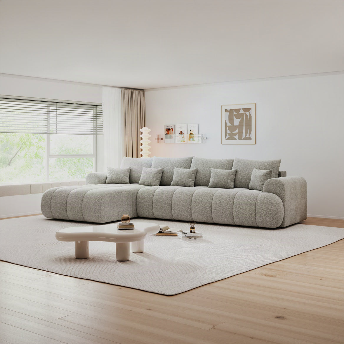 Colțar extensibil dumonde Milano XL Arena 15 Gri 327x175 cm – vedere 1
