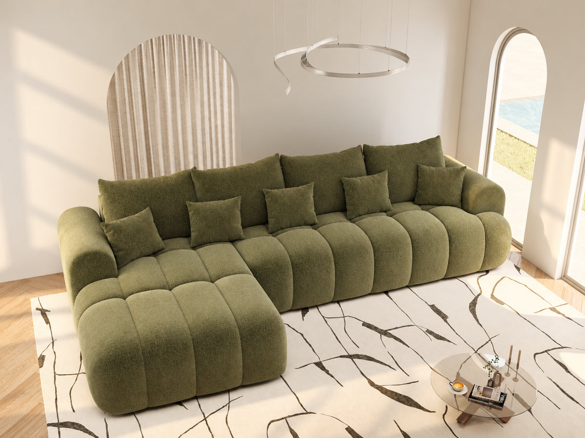 Colțar extensibil dumonde Milano XL Vibe 38 Olive 327x175 cm – vedere 3