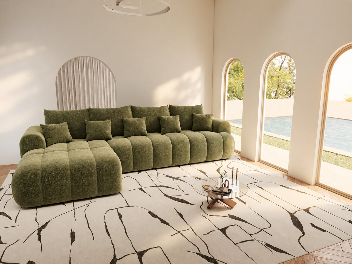 Colțar extensibil dumonde Milano XL Vibe 38 Olive 327x175 cm – vedere 4