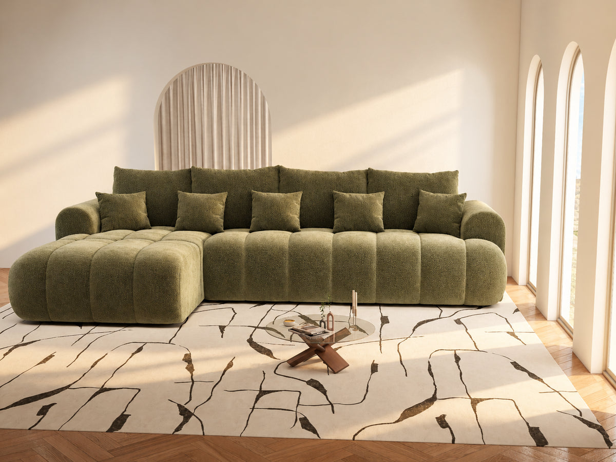 Colțar extensibil dumonde Milano XL Vibe 38 Olive 327x175 cm – vedere 7