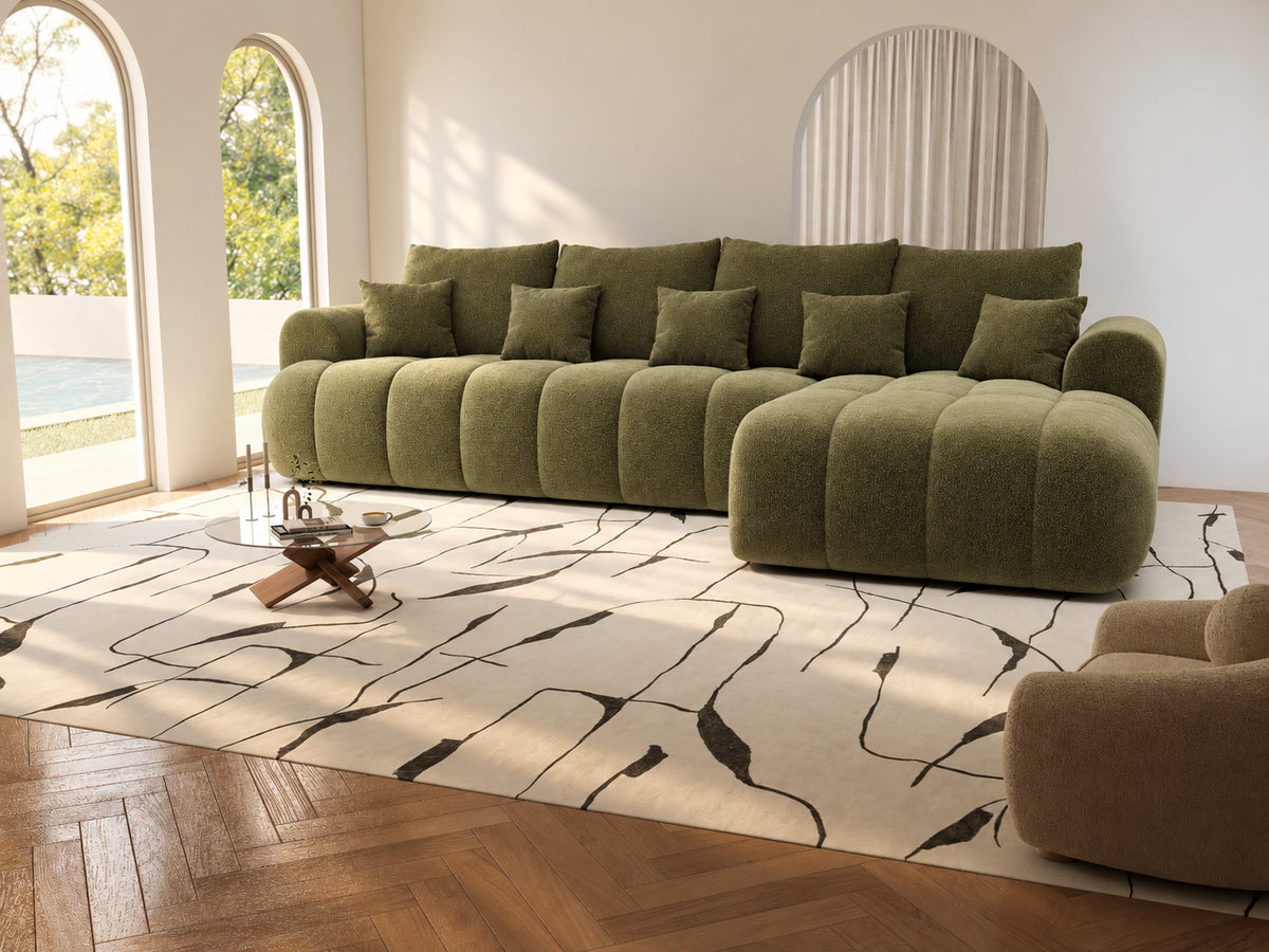 Colțar extensibil dumonde Milano XL Vibe 38 Olive II 327x175 cm – vedere 6