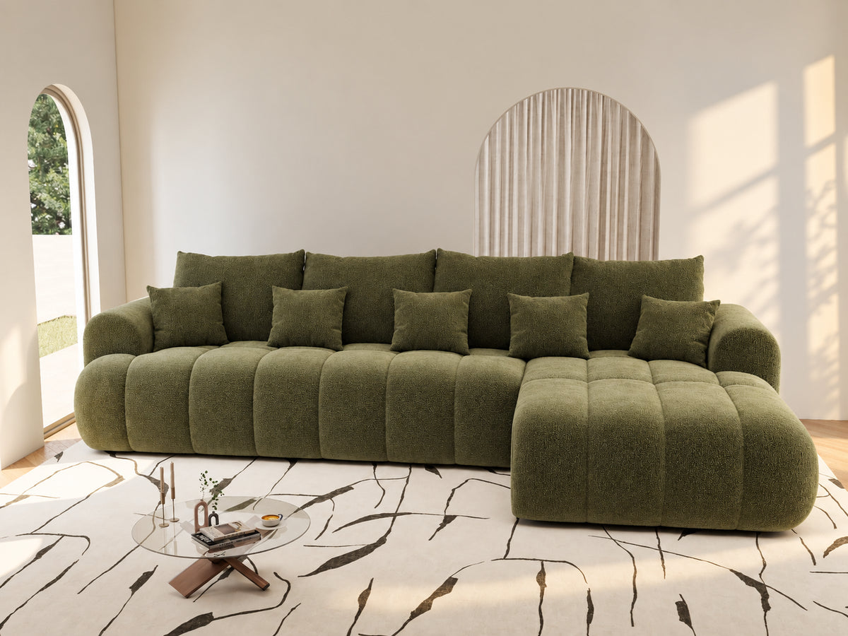 Colțar extensibil dumonde Milano XL Vibe 38 Olive II 327x175 cm – vedere 10