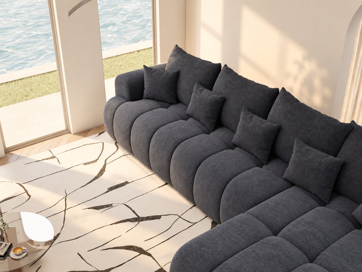 Colțar extensibil dumonde Milano XL Vibe 97 Gri Antracit II 327x175 cm – vedere 1