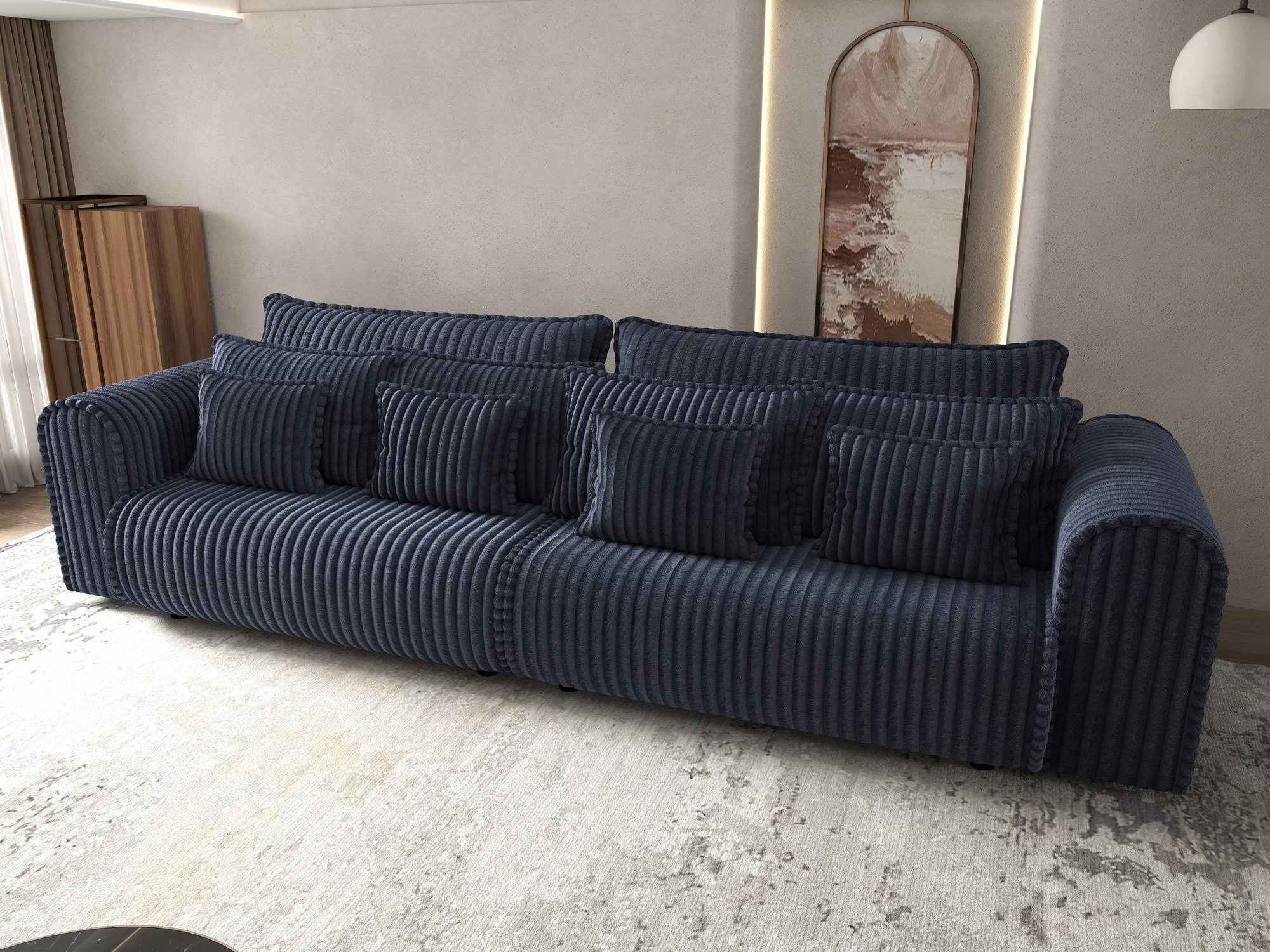 Canapea extensibilă dumonde cu ladă de depozitare Monaco Tilia Albastru 300x130 cm