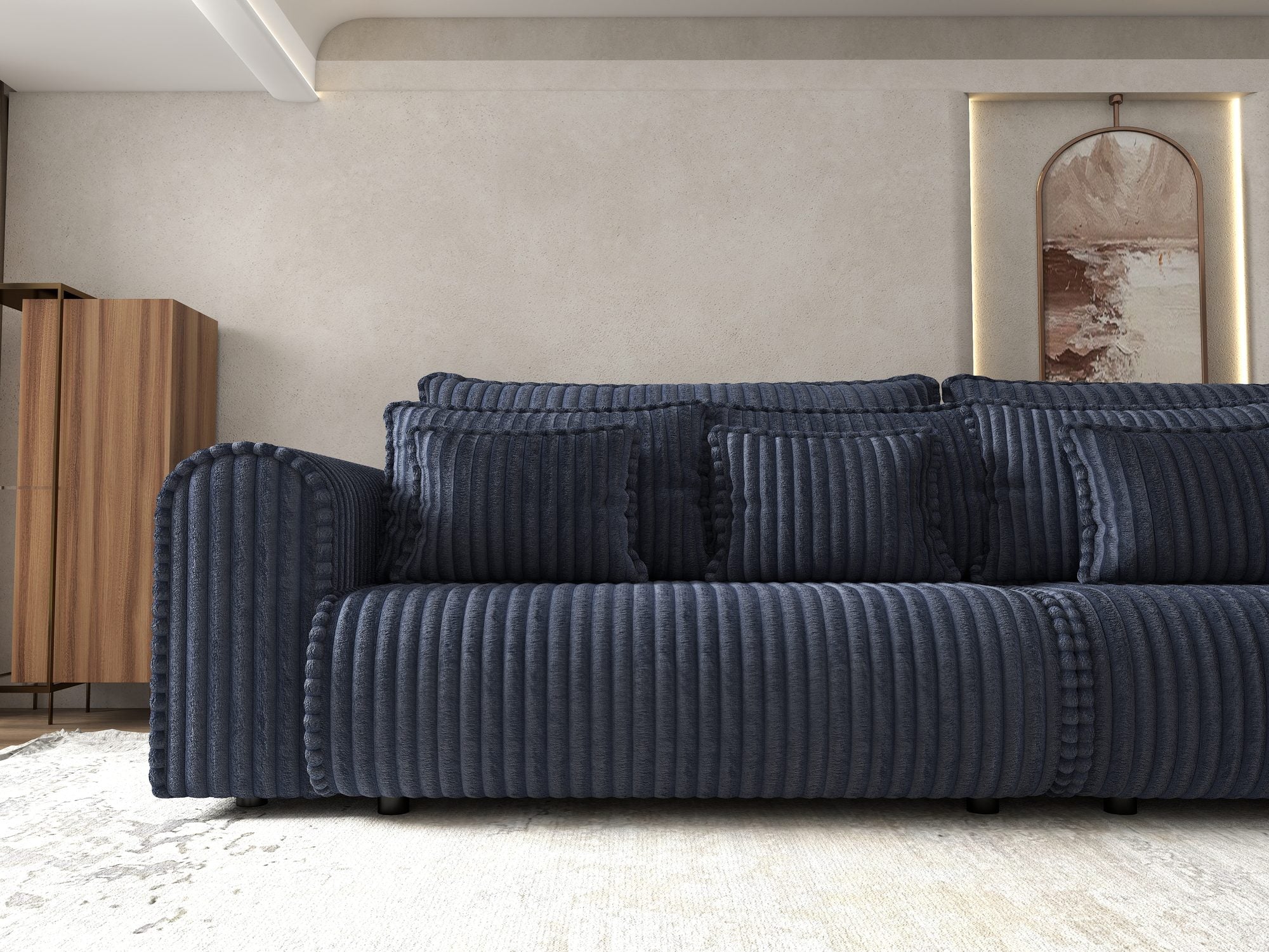 Canapea extensibilă dumonde cu ladă de depozitare Monaco Tilia Albastru 300x130 cm