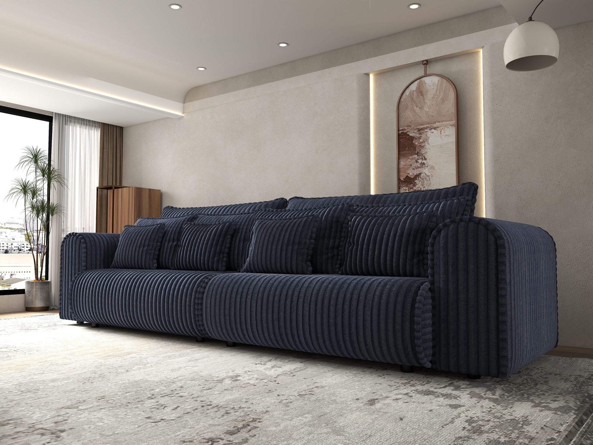 Canapea extensibilă dumonde cu ladă de depozitare Monaco Tilia Albastru 300x130 cm