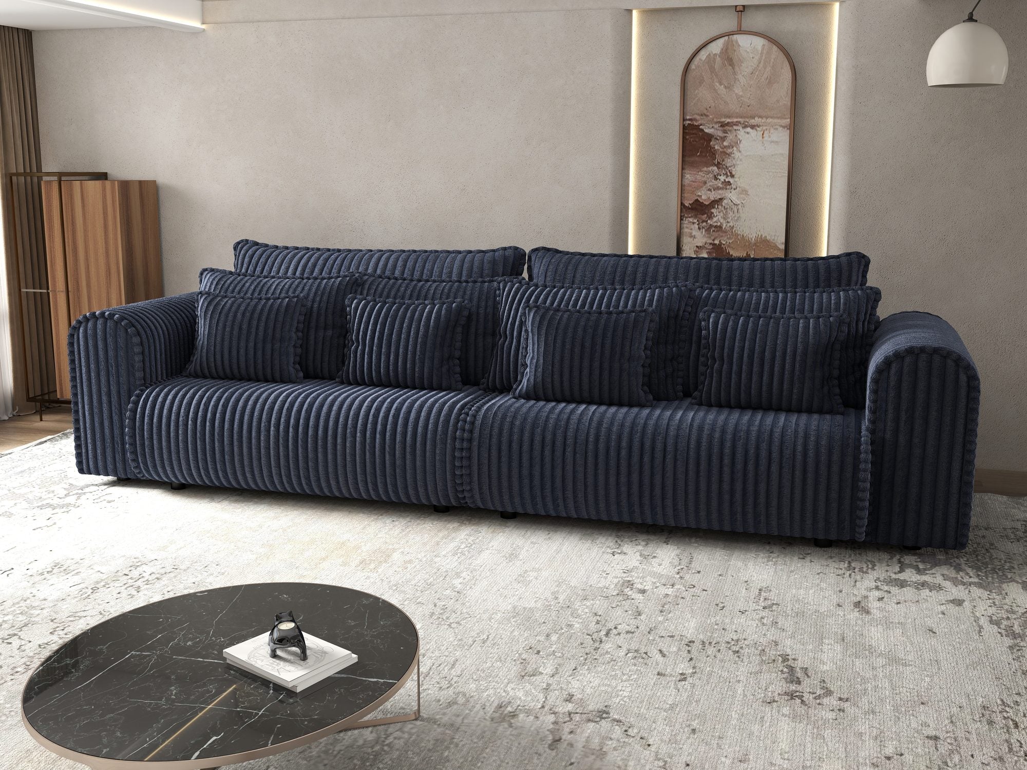 Canapea extensibilă dumonde cu ladă de depozitare Monaco Tilia Albastru 300x130 cm