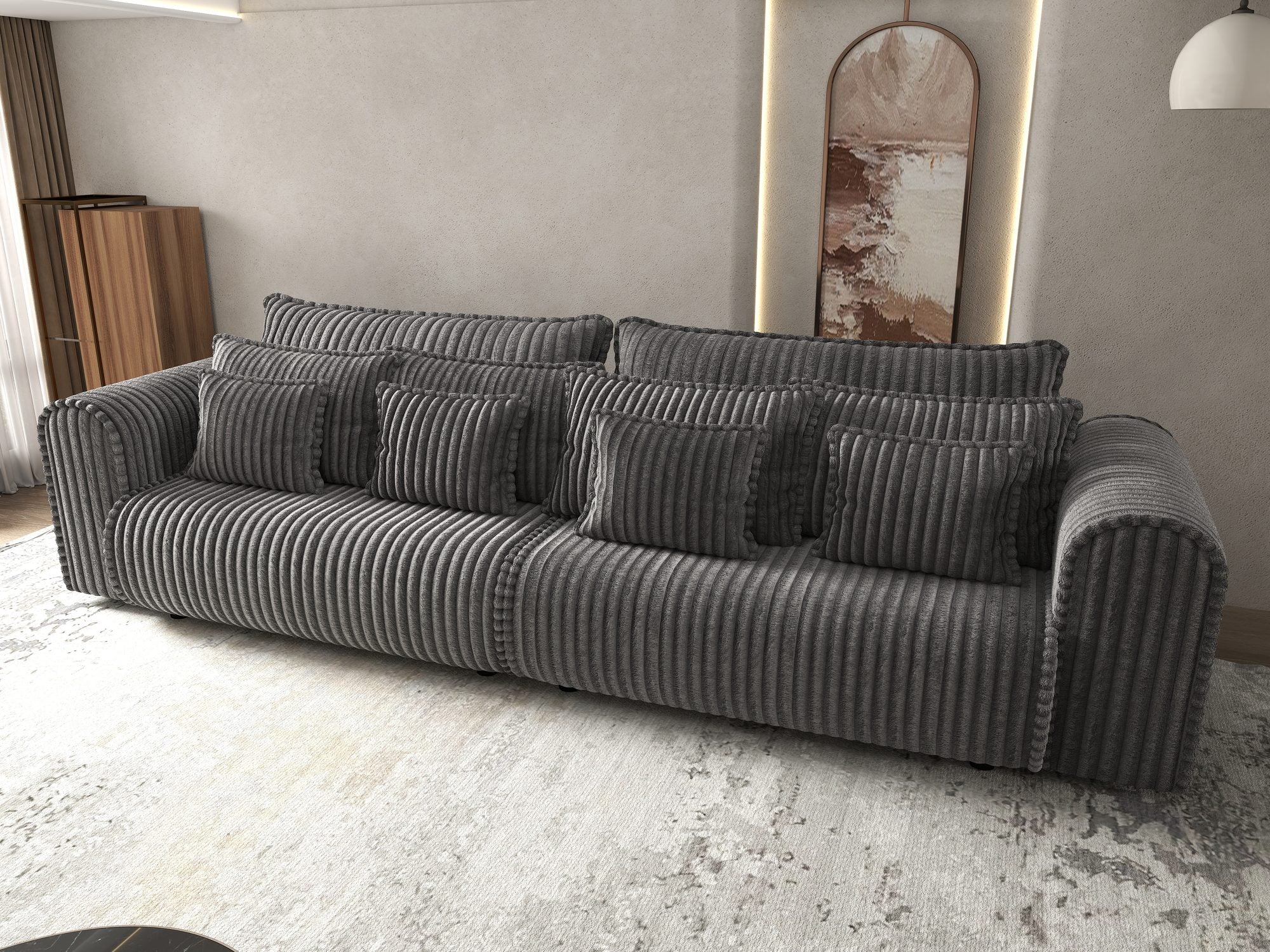 Canapea extensibilă dumonde cu ladă de depozitare Monaco Tilia Grafit 300x130 cm