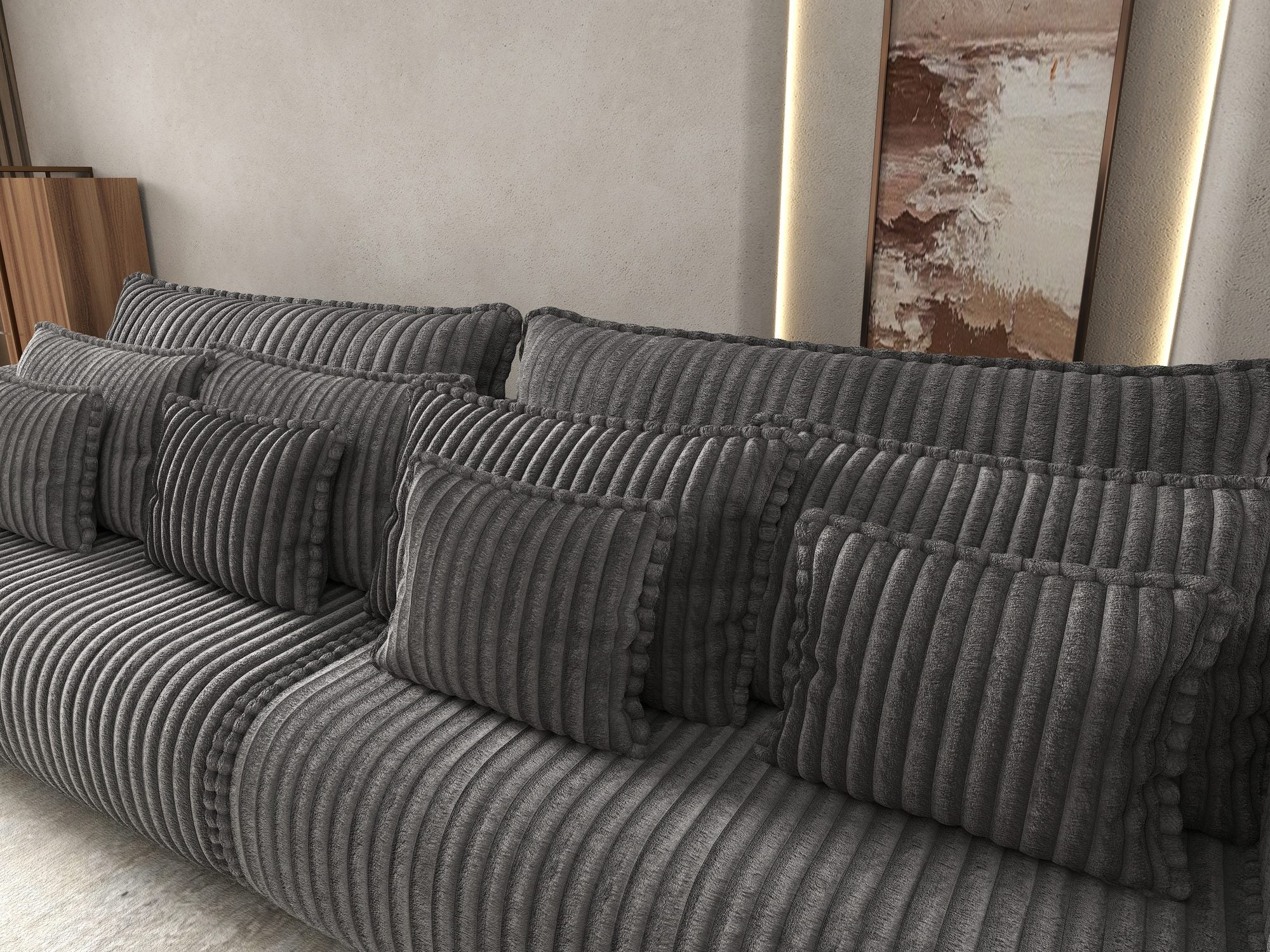 Canapea extensibilă dumonde cu ladă de depozitare Monaco Tilia Grafit 300x130 cm