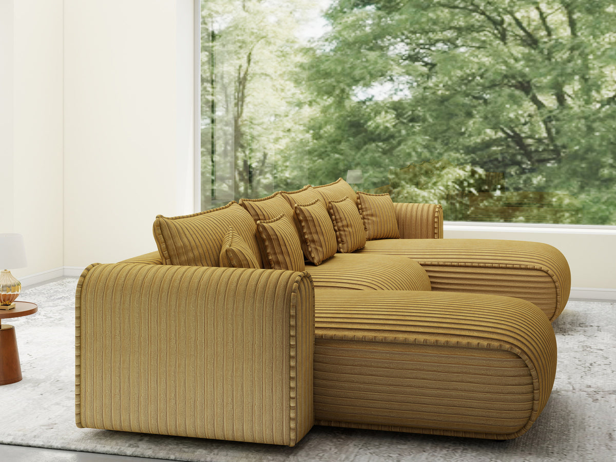 Colțar extensibil dumonde în formă de U cu ladă de depozitare Monaco U Ambience Amber 390x190 cm — imagine 3