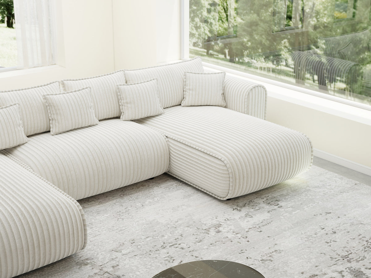 Colțar extensibil dumonde în formă de U cu ladă de depozitare Monaco U Tilia Crem 390x190 cm — imagine 5