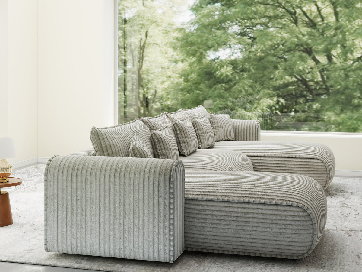 Colțar extensibil dumonde în formă de U cu ladă de depozitare Monaco U Tilia Bej 390x190 cm — imagine 3