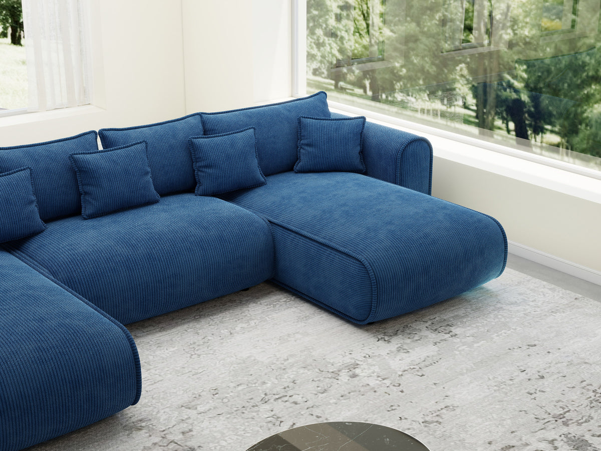 Colțar extensibil dumonde în formă de U cu ladă de depozitare Monaco U Zoom Albastru 390x190 cm — imagine 5