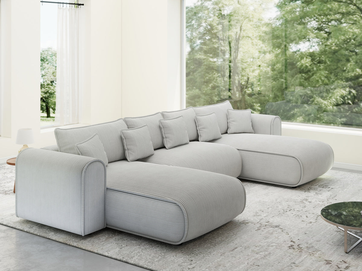Colțar extensibil dumonde în formă de U cu ladă de depozitare Monaco U Zoom Pearl 390x190 cm — imagine 1