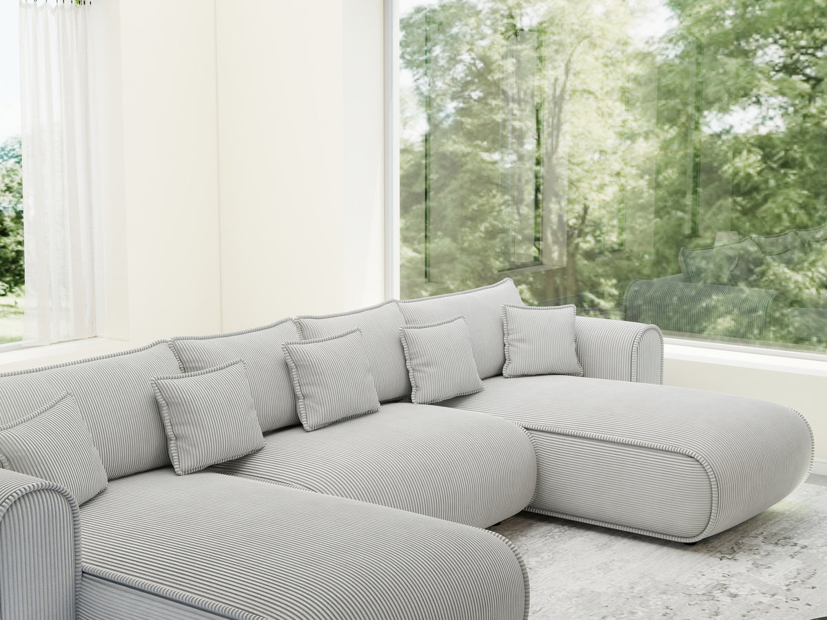 Colțar extensibil dumonde în formă de U cu ladă de depozitare Monaco U Zoom Pearl 390x190 cm — imagine 7