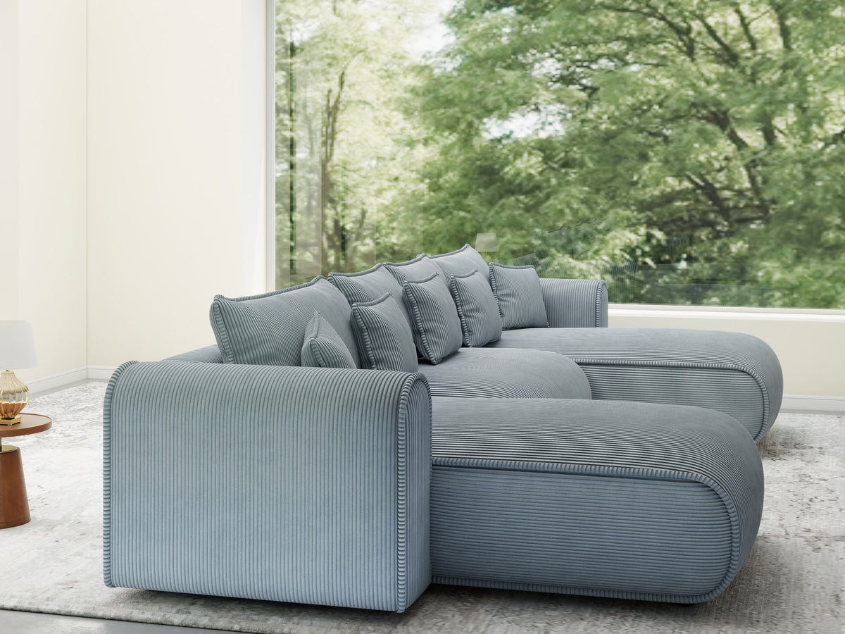 Colțar extensibil dumonde în formă de U cu ladă de depozitare Monaco U Zoom Gri 390x190 cm — imagine 3