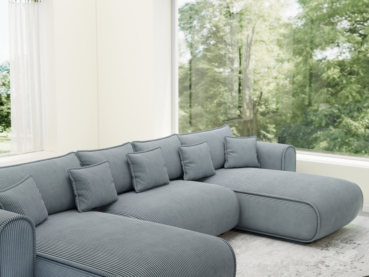 Colțar extensibil dumonde în formă de U cu ladă de depozitare Monaco U Zoom Gri 390x190 cm — imagine 7