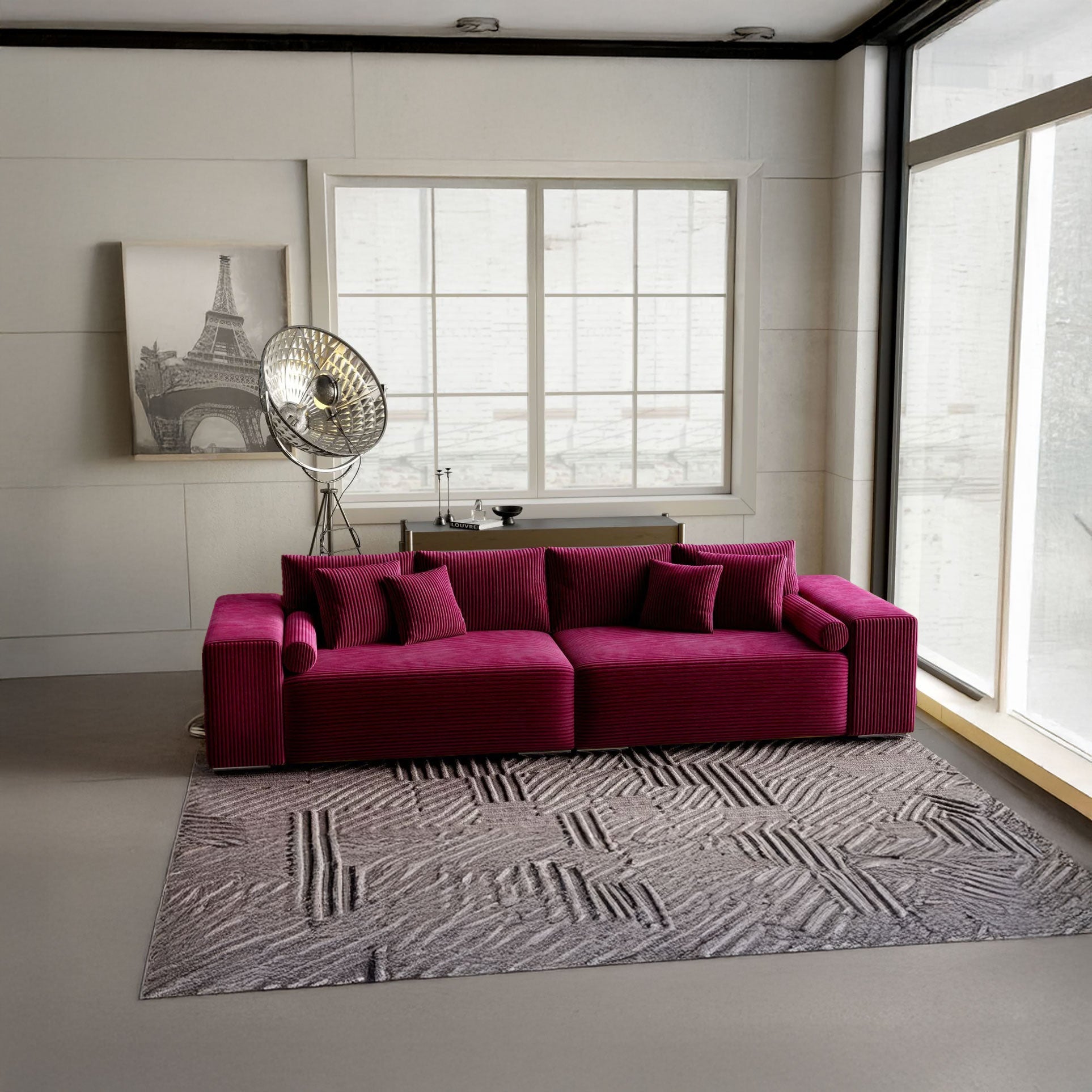 Canapea extensibilă dumonde cu ladă de depozitare si sezut confortabil din spuma HR, Marbela Zoom Red XXL 295x100 cm fabrica