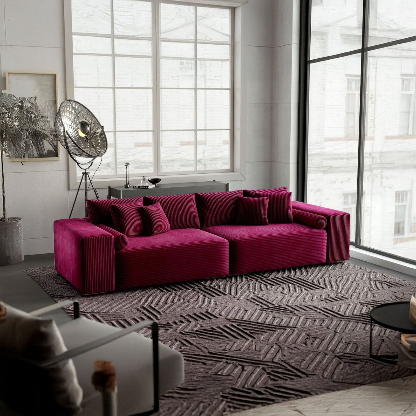 Canapea extensibilă dumonde cu ladă de depozitare si sezut confortabil din spuma HR, Marbela Zoom Red XXL 295x100 cm fabrica