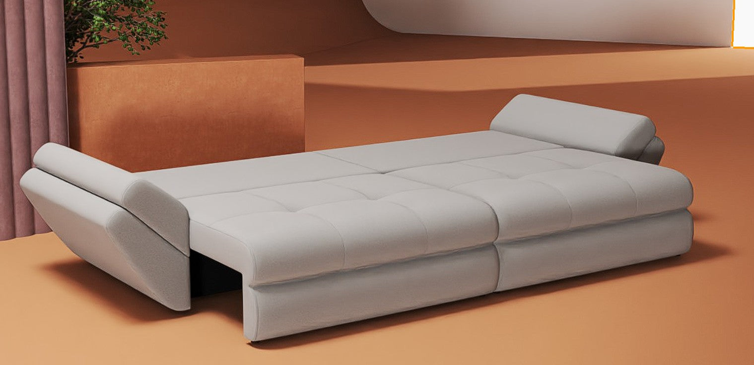 Canapea extensibilă dumonde cu ladă de depozitare si sezut confortabil din spuma HR, Loana Royal Gri 300x100 cm Fabrica