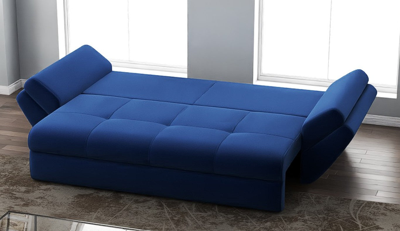 Canapea extensibilă dumonde cu ladă de depozitare si sezut confortabil din spuma HR, Loana Royal Blue 250x100 cm Fabrica