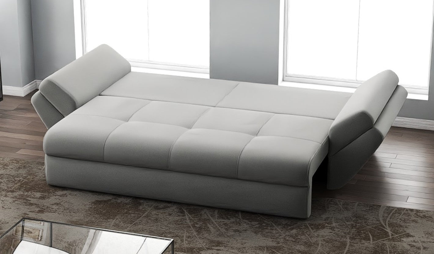 Canapea extensibilă dumonde cu ladă de depozitare si sezut confortabil din spuma HR, Loana Royal Grey 250x100 cm Fabrica