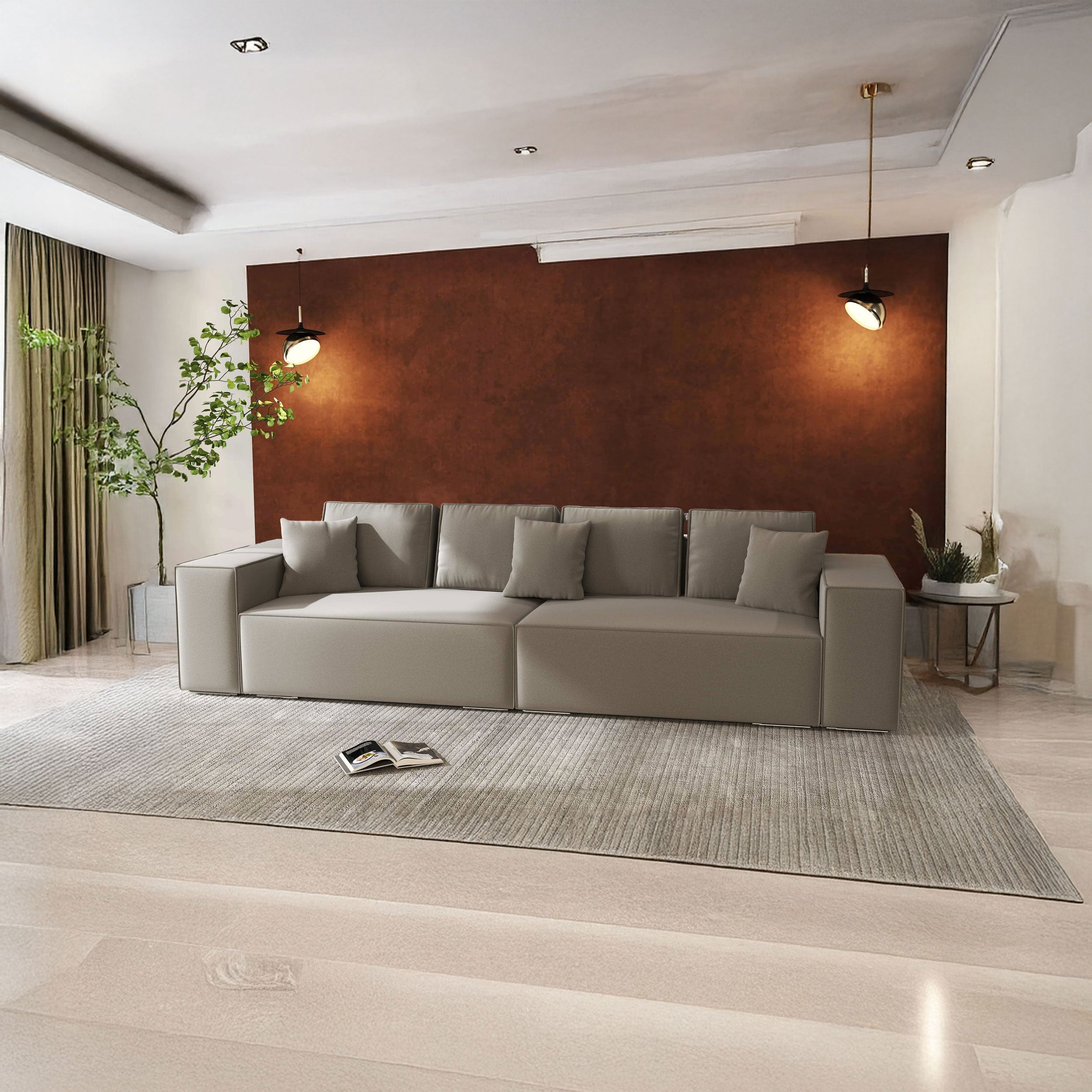 Canapea extensibilă dumonde cu ladă de depozitare si sezut confortabil din spuma HR, Dream Royal Gri 310x100 cm Fabrica