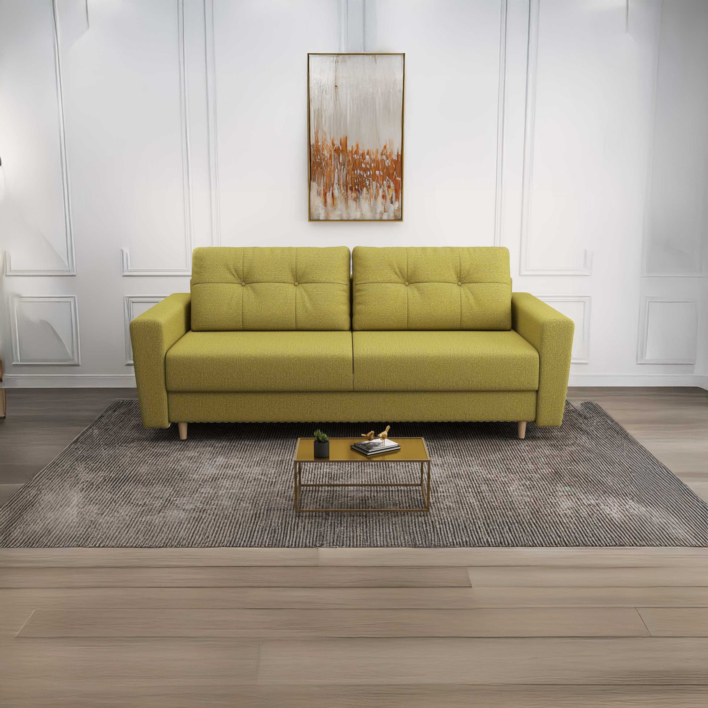 Canapea extensibilă dumonde cu ladă de depozitare si sezut confortabil din spuma HR, Summer Enjoy Verde 225x100 cm