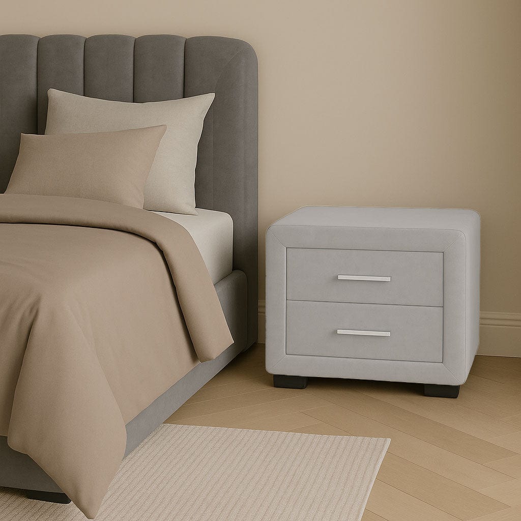 Noptiera dumonde tapitata plush alb Velvet WLS