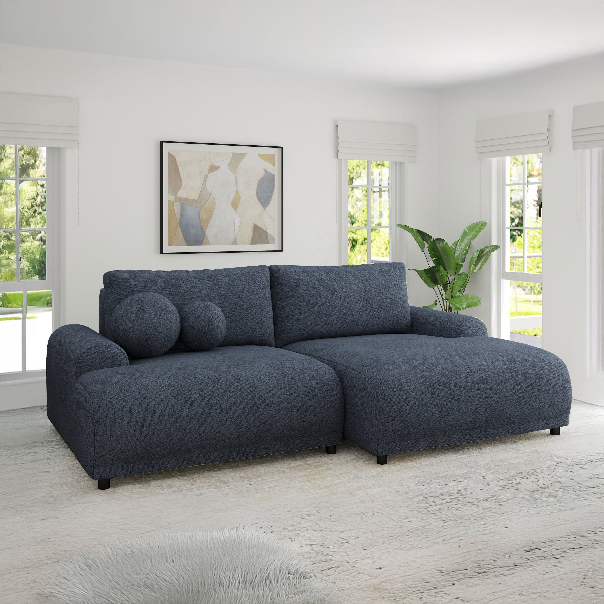 Colțar extensibil dumonde cu ladă de depozitare și șezut confortabil din spumă HR, Carlo Enjoy Antracit 240x145 cm II