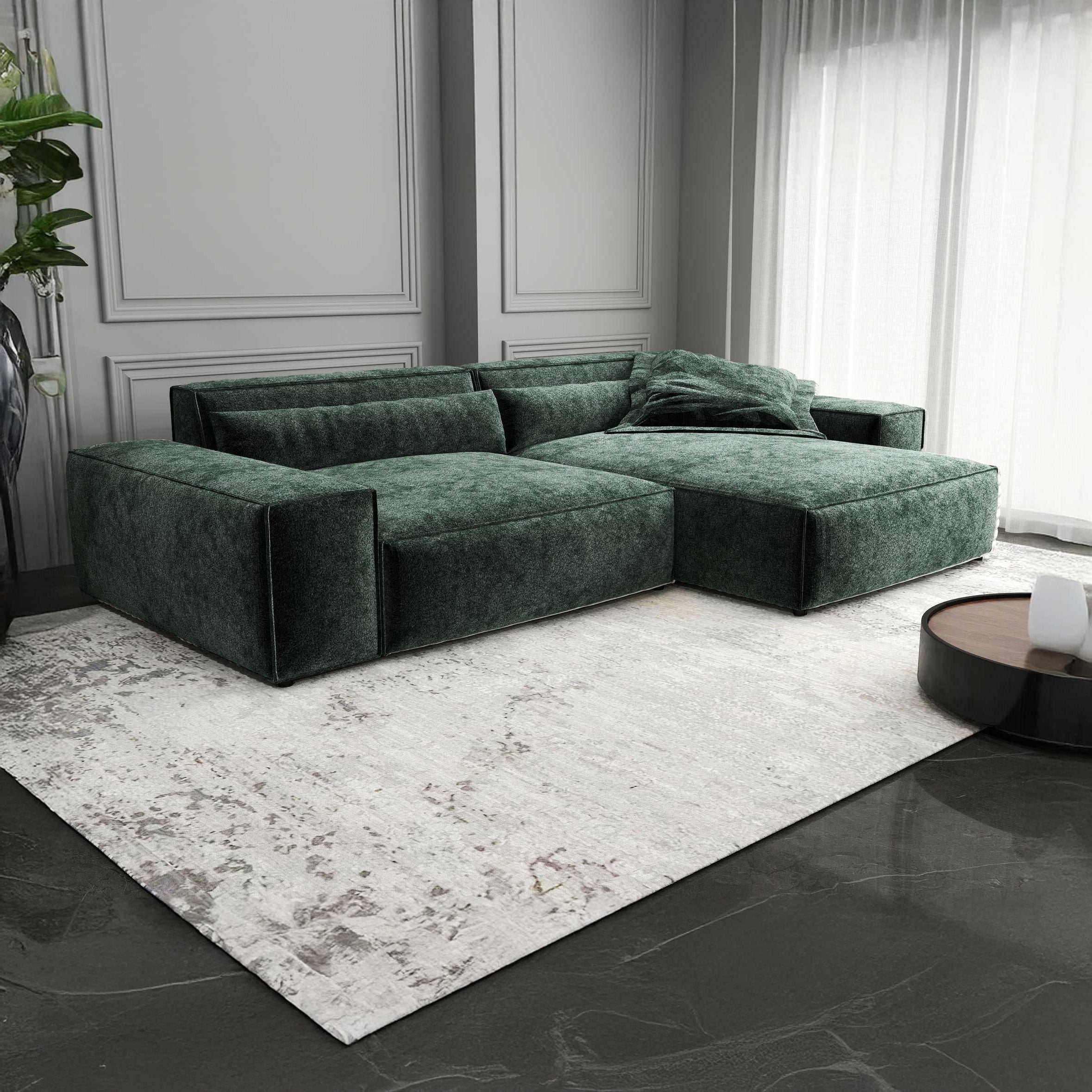 Colțar dumonde cu șezut confortabil din spumă HR, Marvelo Euphoria Verde 264x175 cm II