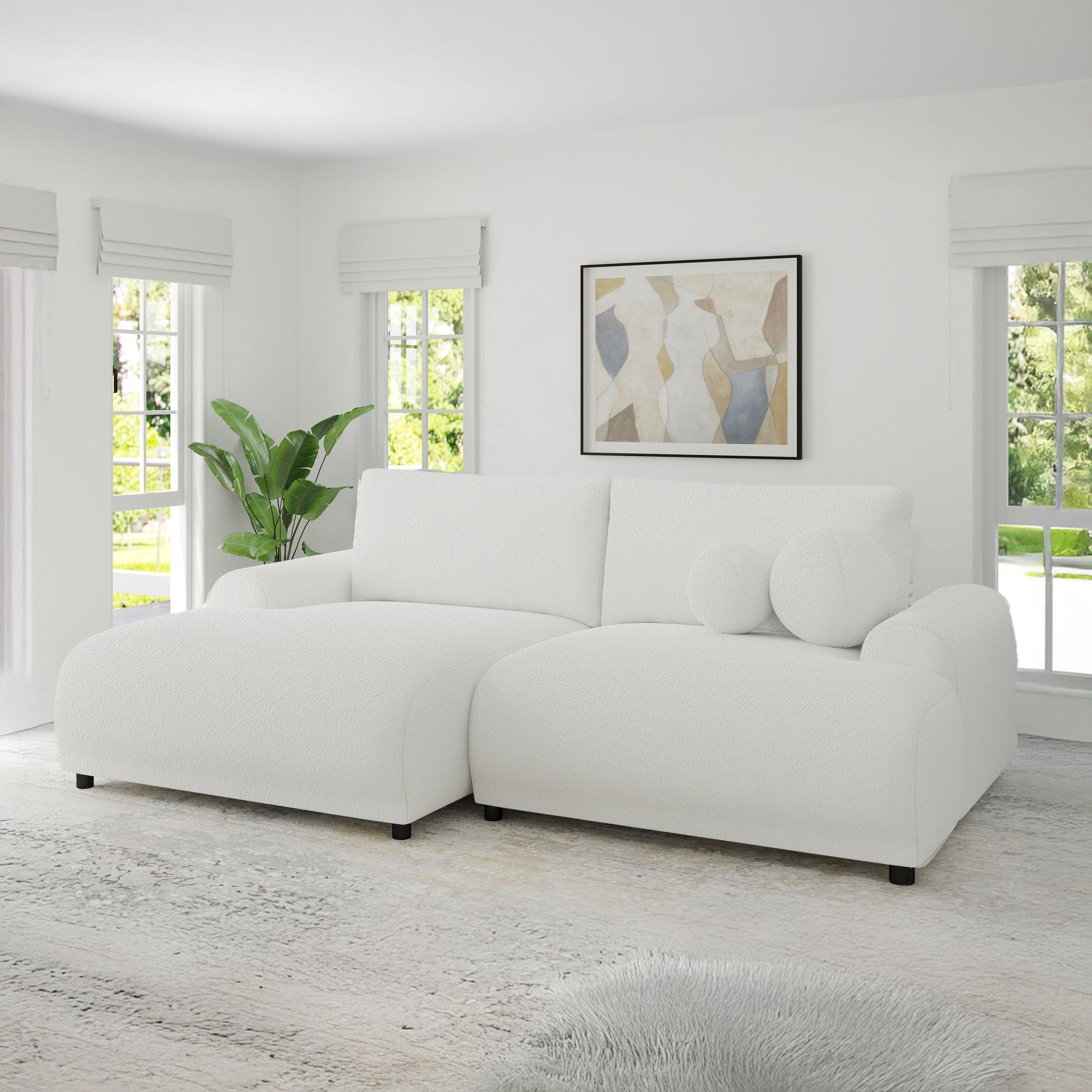 Colțar extensibil dumonde cu ladă de depozitare și șezut confortabil din spumă HR, Carlo Euphoria Alb 240x145 cm