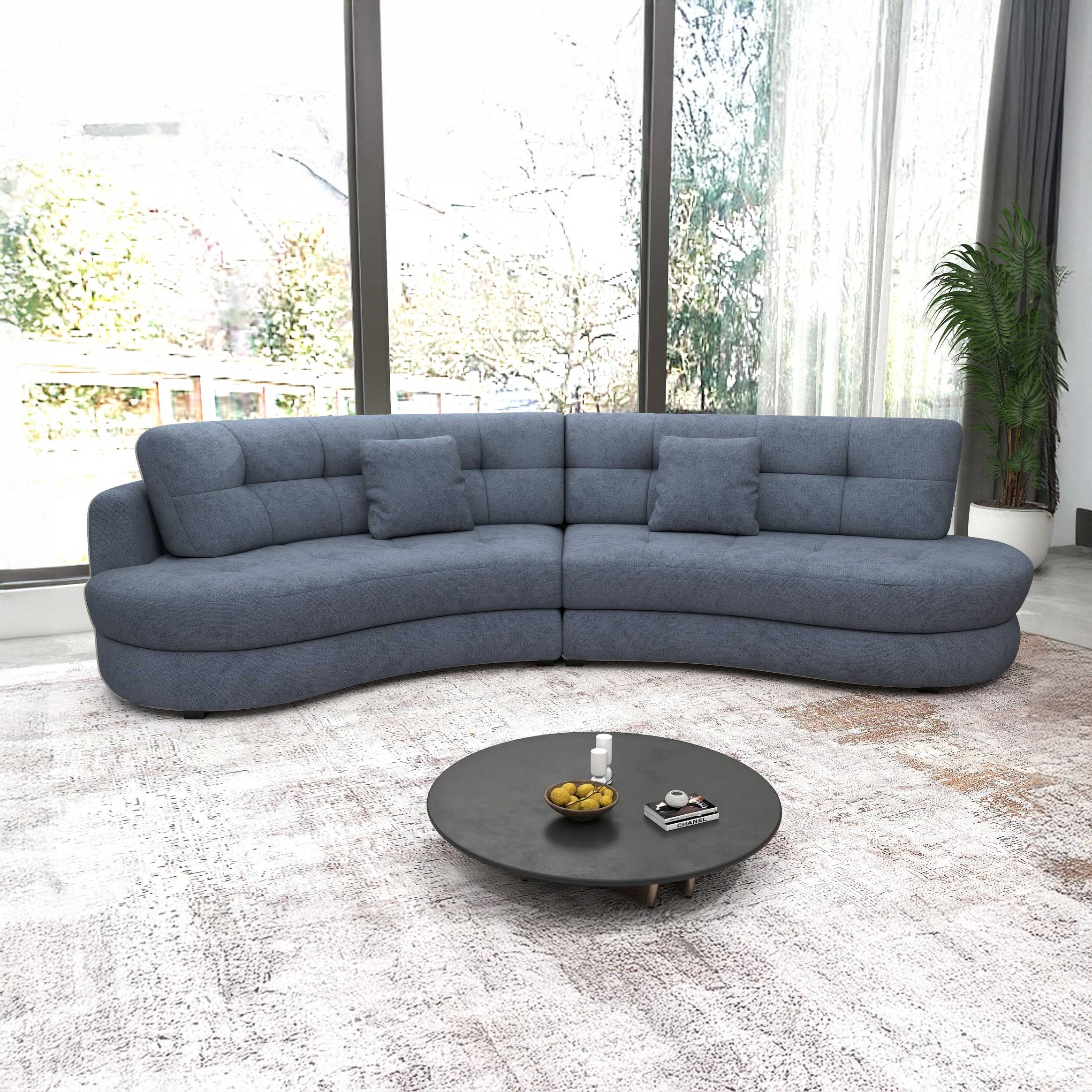 Canapea semirotunda dumonde cu șezut confortabil din spumă HR, Roma Enjoy Antracit 300x160 cm