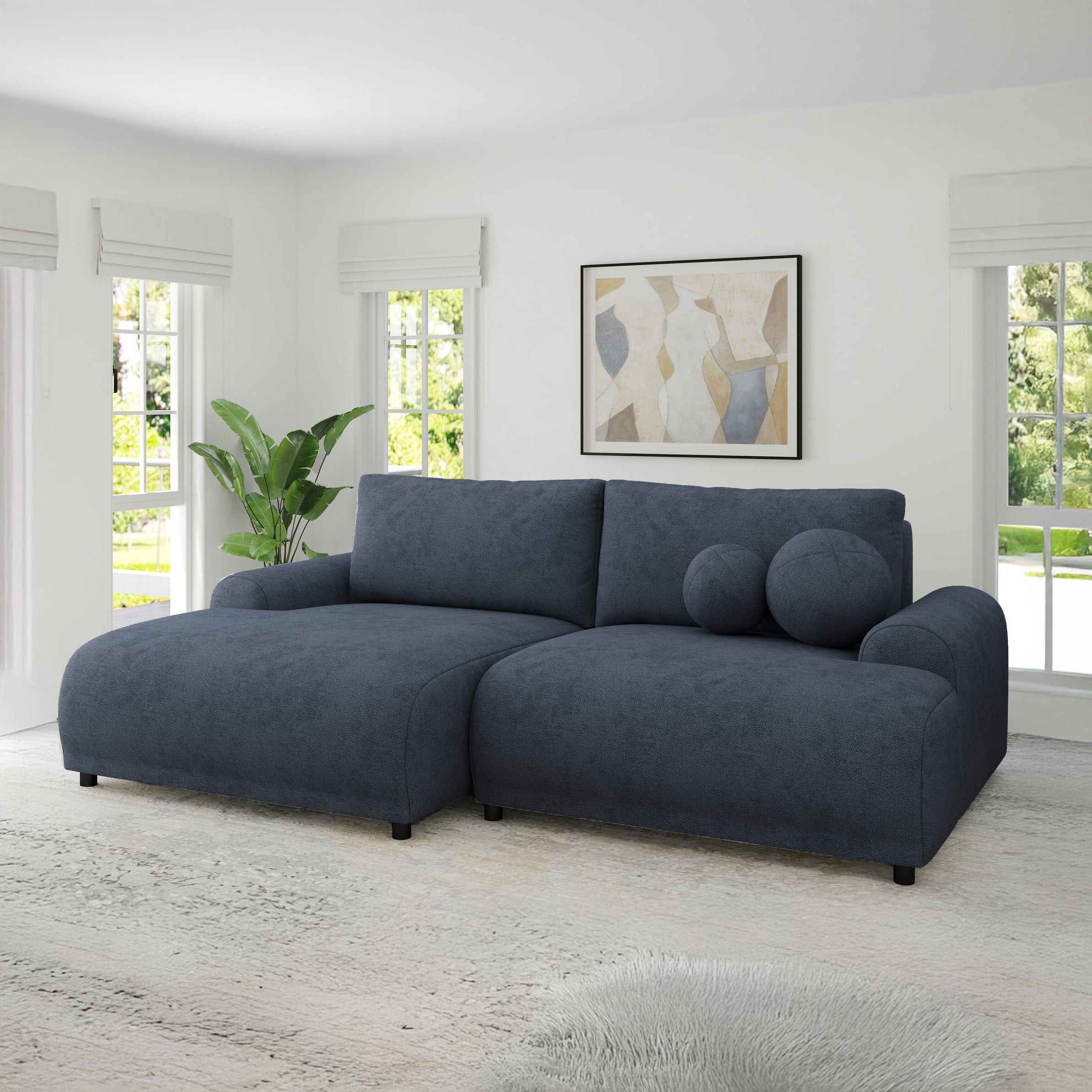 Colțar extensibil dumonde cu ladă de depozitare și șezut confortabil din spumă HR, Carlo Enjoy Antracit 240x145 cm