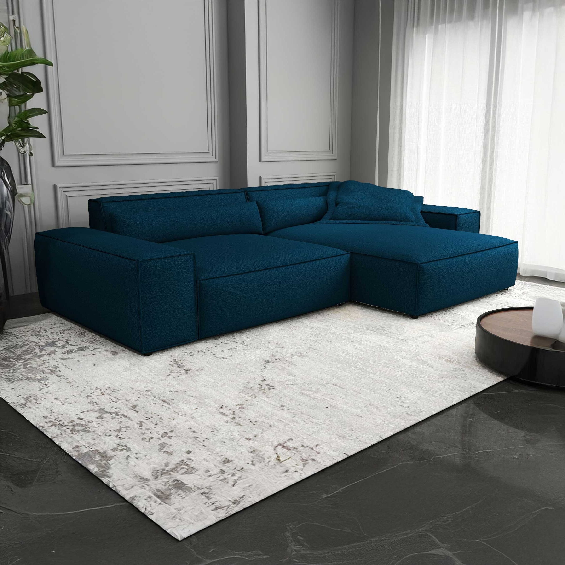 Colțar dumonde cu șezut confortabil din spumă HR, Marvelo Enjoy Verde Petrol 264x175 cm II