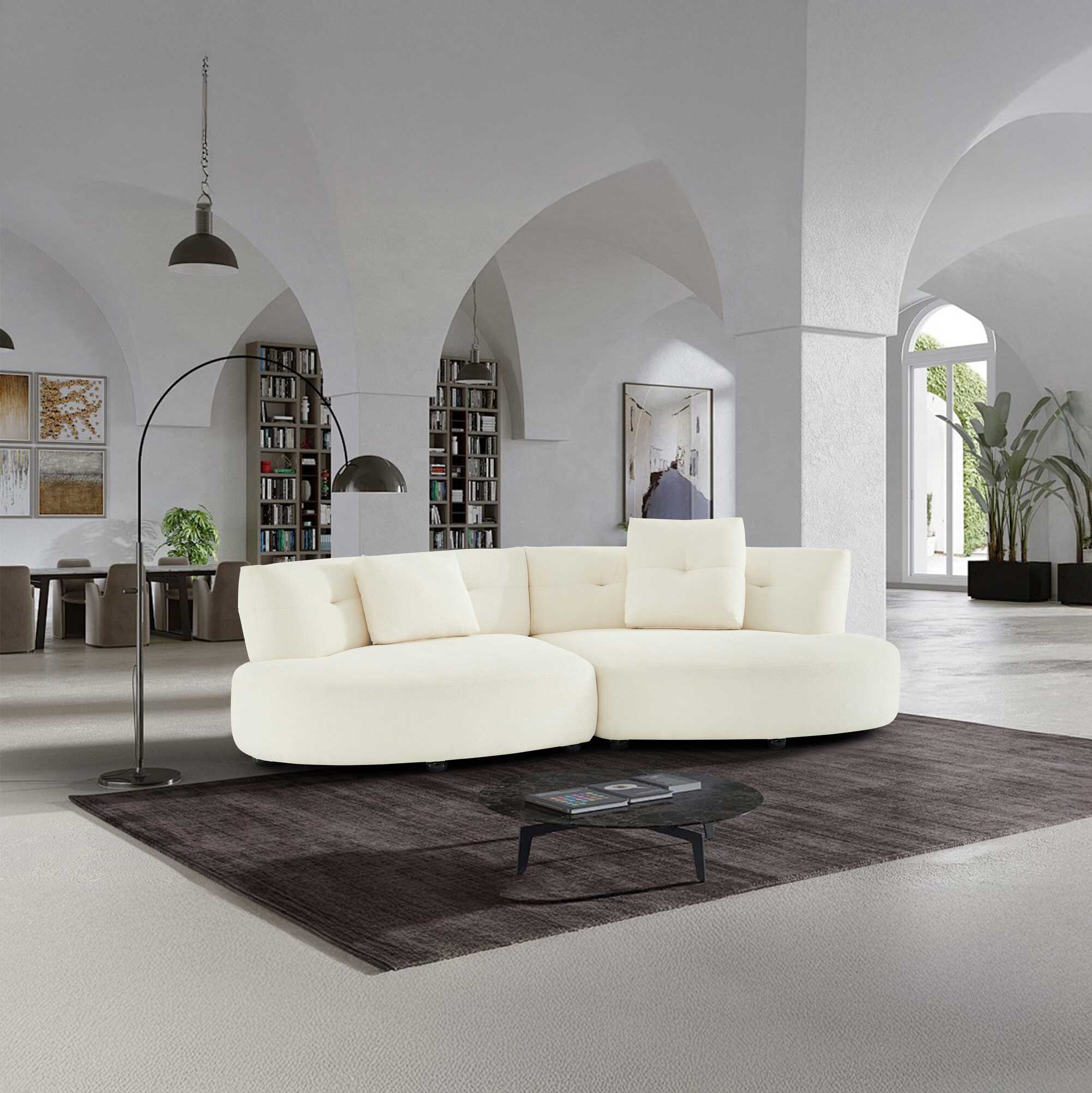 Canapea semirotunda dumonde cu șezut confortabil din spumă HR Vineto 280x140 cm