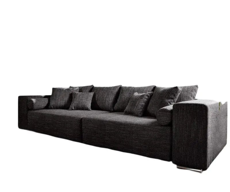 Canapea extensibilă dumonde cu ladă de depozitare si sezut confortabil din spuma HR, Marbela Magma Black XXL 295x100 cm