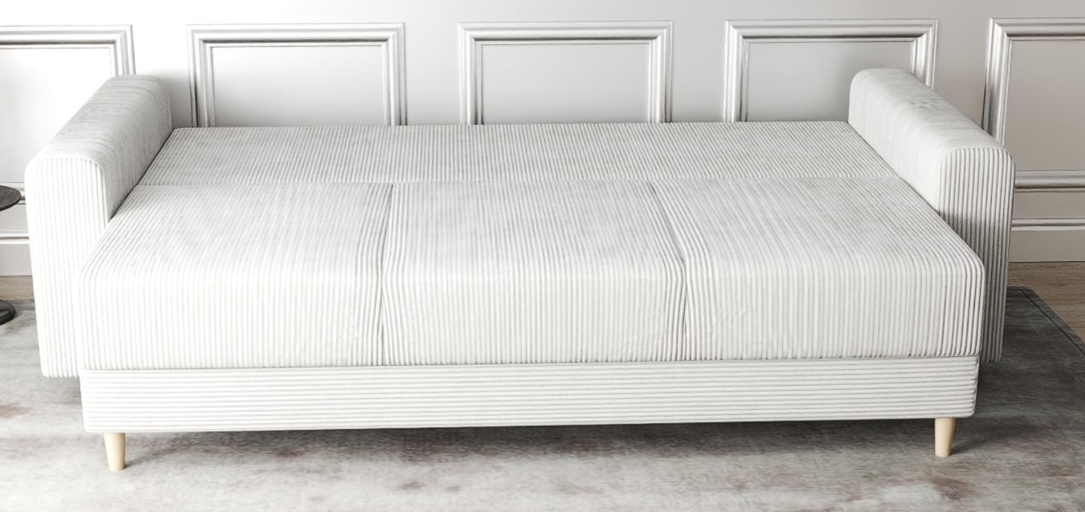 Canapea extensibilă dumonde cu ladă de depozitare si sezut confortabil din spuma HR, Kronos Zoom Gri 210x100 cm fabrica