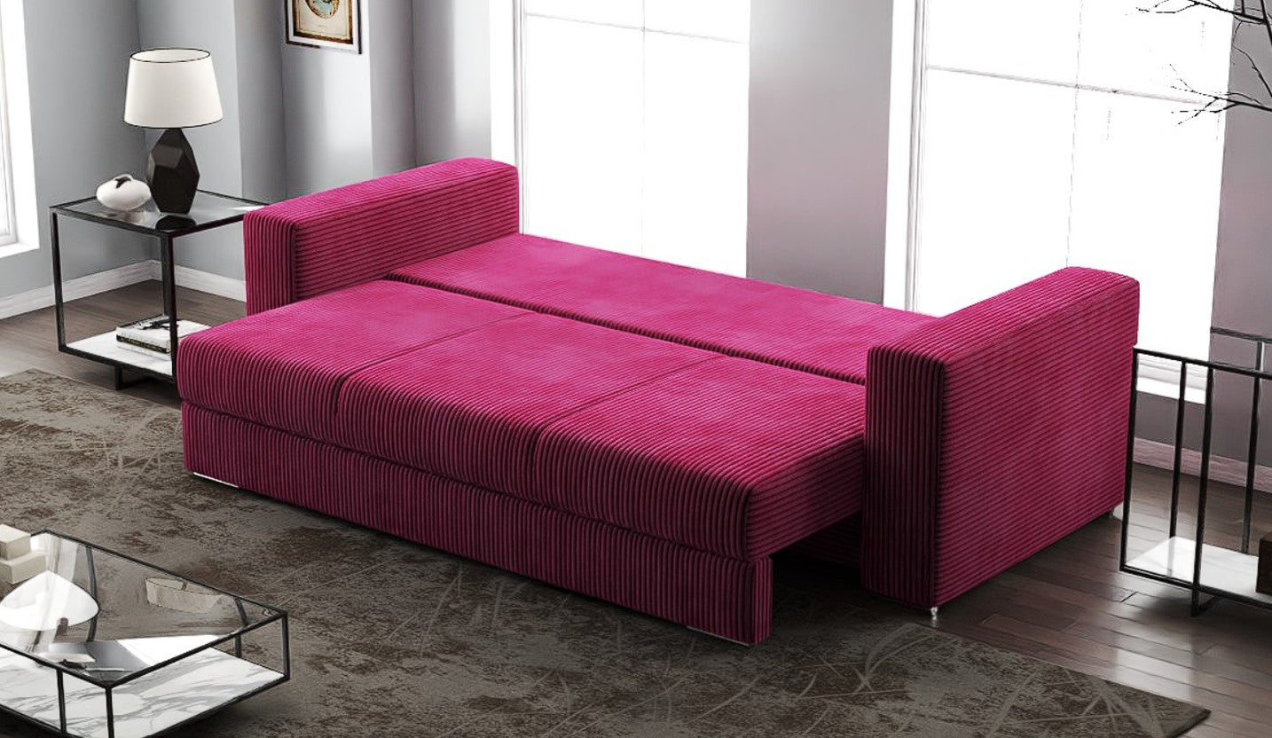 Canapea extensibilă dumonde cu ladă de depozitare si sezut confortabil din spuma HR, Gloria Zoom Red 240x100 cm Fabrica