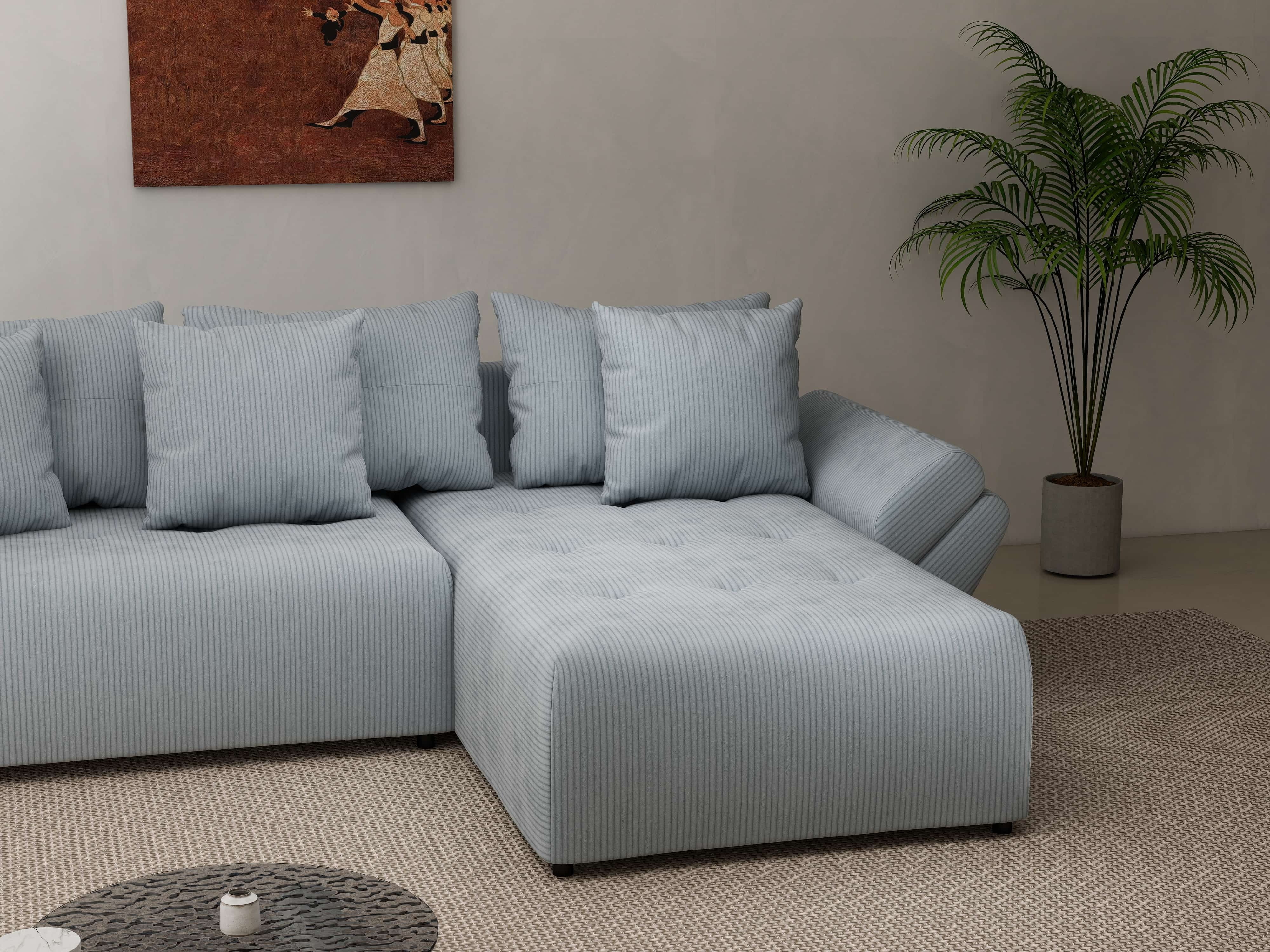 Colțar extensibil dumonde cu ladă de depozitare si sezut confortabil din spuma HR, Berlin Zoom Grey 280x185 cm II Fabrica