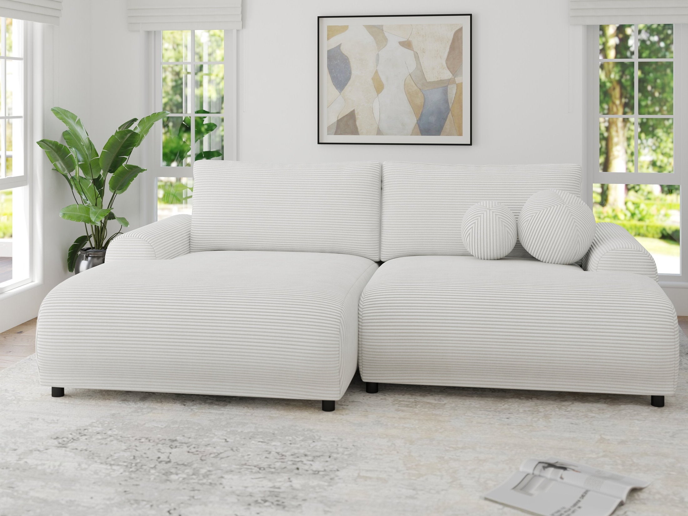 Colțar extensibil dumonde cu ladă de depozitare și șezut confortabil din spumă HR, Carlo Zoom Gri 240x145 cm