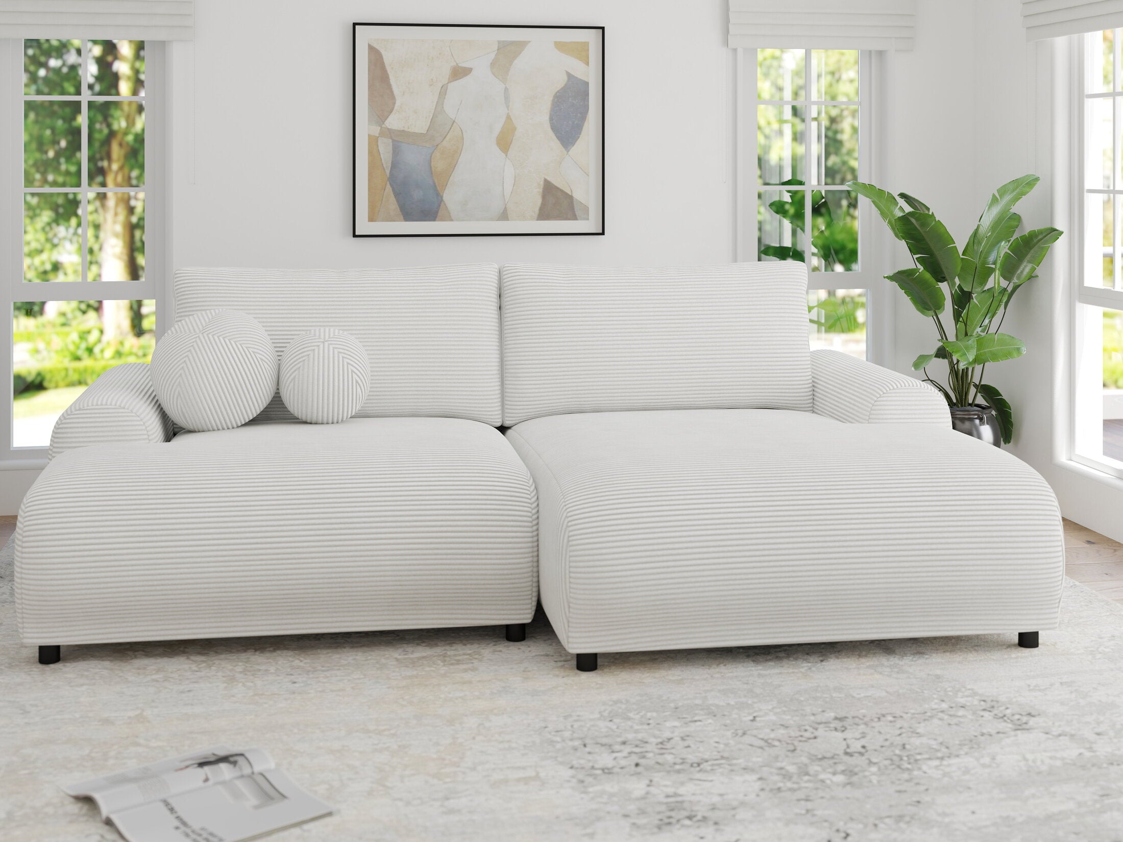 Colțar extensibil dumonde cu ladă de depozitare și șezut confortabil din spumă HR, Carlo Zoom Gri 240x145 cm II